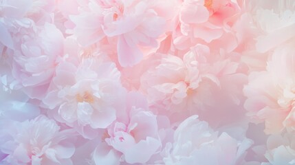 Fototapeta premium Soft pink peony petals close up