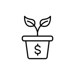 Green economy outline icons, minimalist vector illustration ,simple transparent graphic element .Isolated on white background