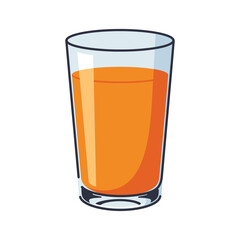 Refreshing Glass of Orange Juice Illustration for Healthy Lifestyle Promotion