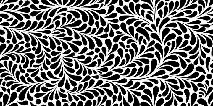 Black and white organic swirl pattern background