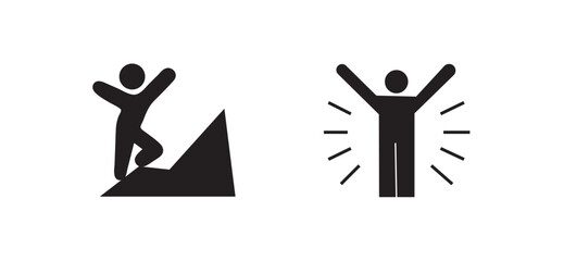 Success and Achievement Icon Set - Climbing, Victory & Celebration
