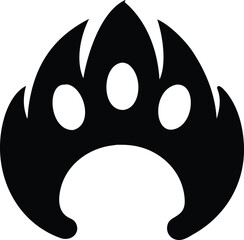 bear claw icon on white background, vector illustration.