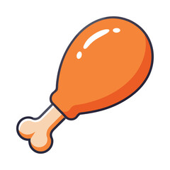 chicken leg bone icon isolated on white background.