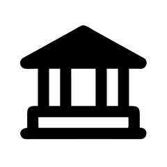 Bank building icon financial institution banking architecture government structure symbol finance investment economy savings