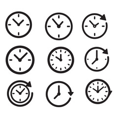 clock icons. Clock, time. vector