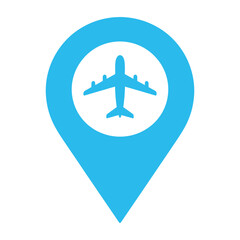 Obraz premium Airplane on a Location Pin Icon for Airport, Travel, and Flight Destinations