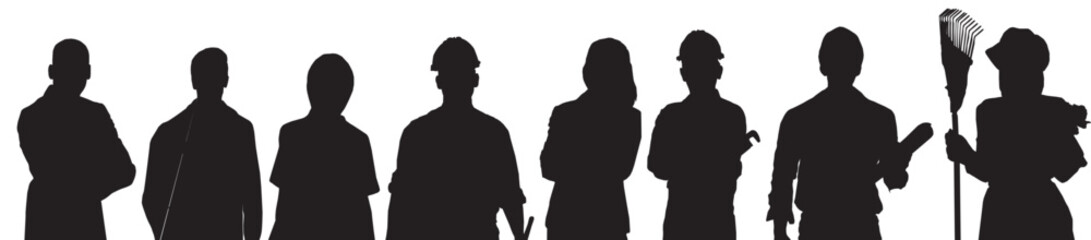 people occupation silhouette  half length