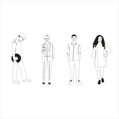 Hands Drawn Artline Illustrations EPS vector File for Downloads