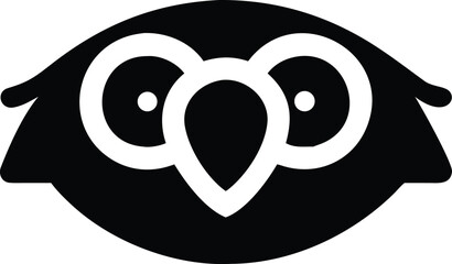 owl eyes icon on white background, vector illustration.