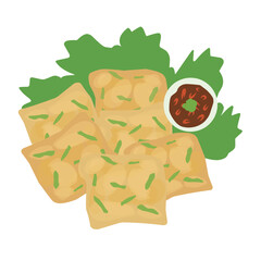 Crispy Fried Tempe Cartoon 