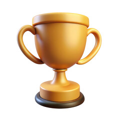 3d golden trophy award isolated on transparent background