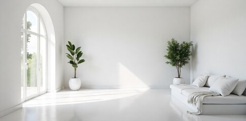 Clean, minimalist white interior scene featuring architectural details and natural light Perfect for design, home decor, and lifestyle projects A serene and timeless aesthetic , bright, design