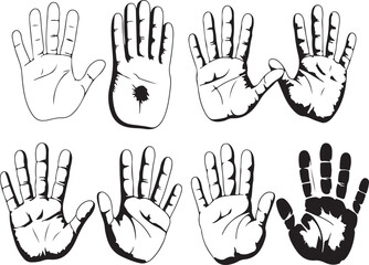 Diverse Handprints Collection Vector Art Palm Prints Symbolism and Unity Concept