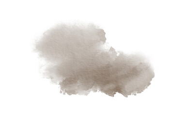 Abstract watercolor grey color spot isolatedon white background in pastel technique for postcards, websites, invitations, flyers, packaging products, patterns, any composition.
