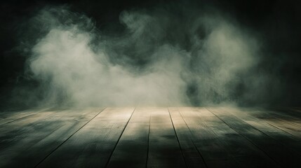 Mysterious studio background with smoky floor