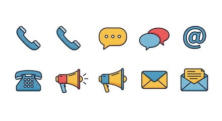Assorted communication tools and methods in icon form, for business or personal use