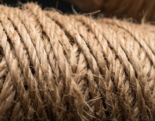 Close-up of coiled natural rope
