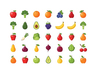 A Medley of Wholesome Fruit and Vegetables: A delightful assortment of fresh produce bursts with vibrant colors, presenting a wholesome collection of essential vitamins and nutrients.