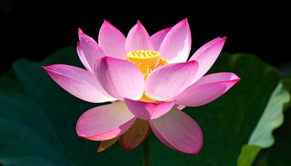 Close-up of a vibrant pink lotus flower