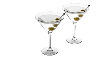 Two Classic Martini on White Background 


