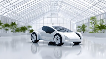 Obraz premium electric vehicle, recycling, greenhouse effect, high-quality stock photo, editorial style