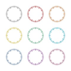 Blank clock face icon isolated on white background. Set icons colorful