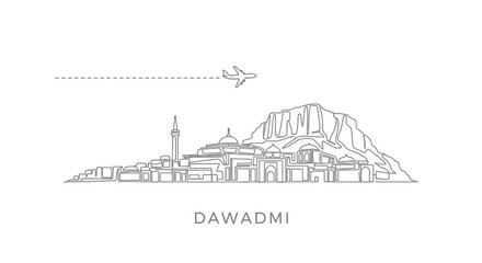 Dawadmi Skyline Travel Saudi Arabia Plane.