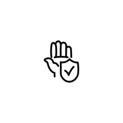 Obraz premium A raised hand with a protective shield symbol, representing safety and germ protection