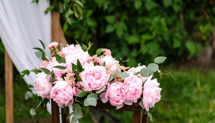 Pink peonies floral arrangement