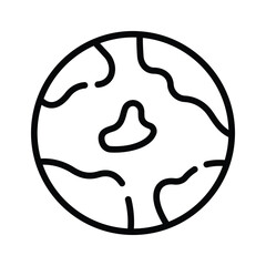 A trendy linear icon of earth globe