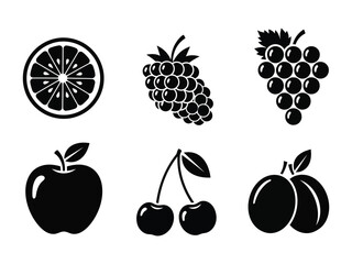 Fruit Silhouette Delight: An assortment of iconic fruit silhouettes, a perfect illustration for a healthy lifestyle or food-related design projects.