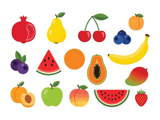 Fruit Fiesta: A colorful and diverse collection of fresh fruits, artfully arranged to evoke a sense of healthy abundance, natural sweetness, and vibrant life.
