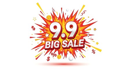 Obraz premium 9.9 Big Sale Advertisement Promotional Graphic Design For E-commerce