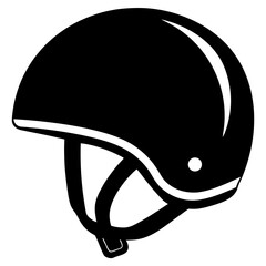 Black helmet silhouette white vector