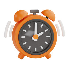 3D Ringing Alarm Clock and Wake Up Notification Icon
