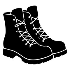 Black hiking boots white laces footwear