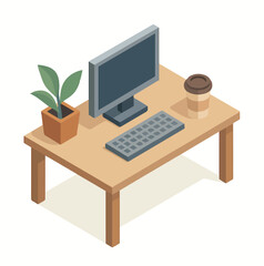3D/isometric impression. Technology/office theme