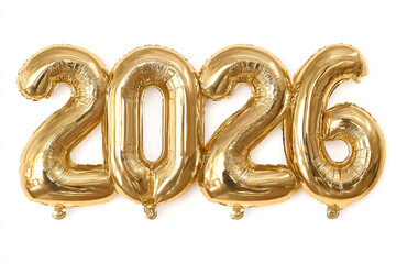 Celebrate 2026 with elegant golden balloons for a happy new year or special anniversary events