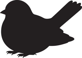 Small Bird Silhouette Vector Icon Graphic