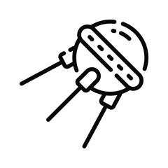 Visually appealing outline icon of old sputnik satellite
