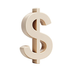 Obraz premium Beige 3D dollar sign graphic