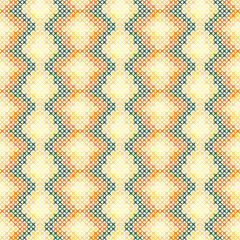 Seamless geometric pattern with abstract yellow vintage shapes, a decorative vector illustration for fabric or wallpaper design