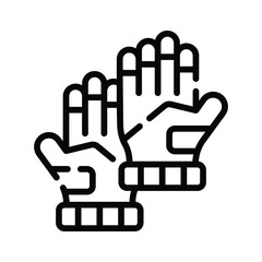 Well crafted linear icon of astronaut space gloves