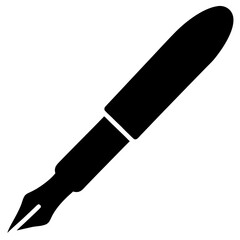 Black calligraphy pen silhouette writing instrument