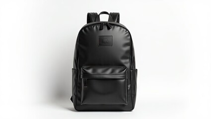 Fototapeta premium Black backpack on a white background.
