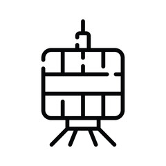 Trendy outline icon of old satellite orbiting earth