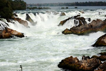 waves crashing on rocks