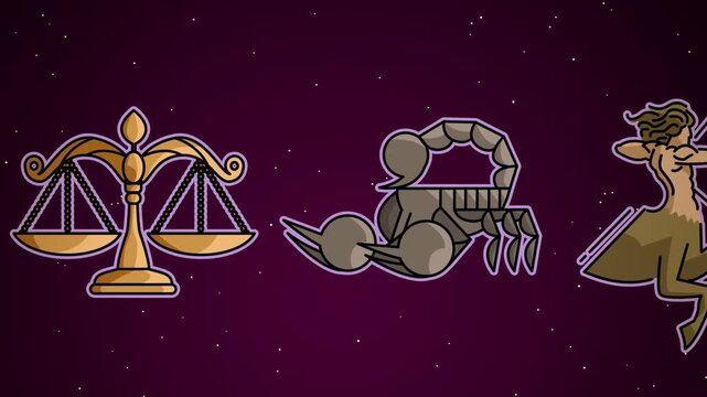zodiac symbols signs and animals and stars