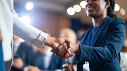 Businesspeople handshake conference - Powered by Adobe