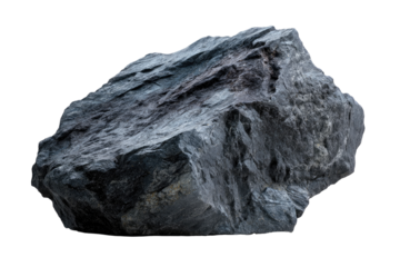 Close-up of a dark gray rock.  Rough, irregular shape